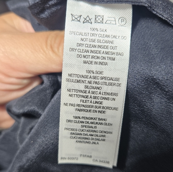 French Connection Silk Button Up Dress Long Sleeve With Sequins Detail Sz 2 - Picture 8 of 12